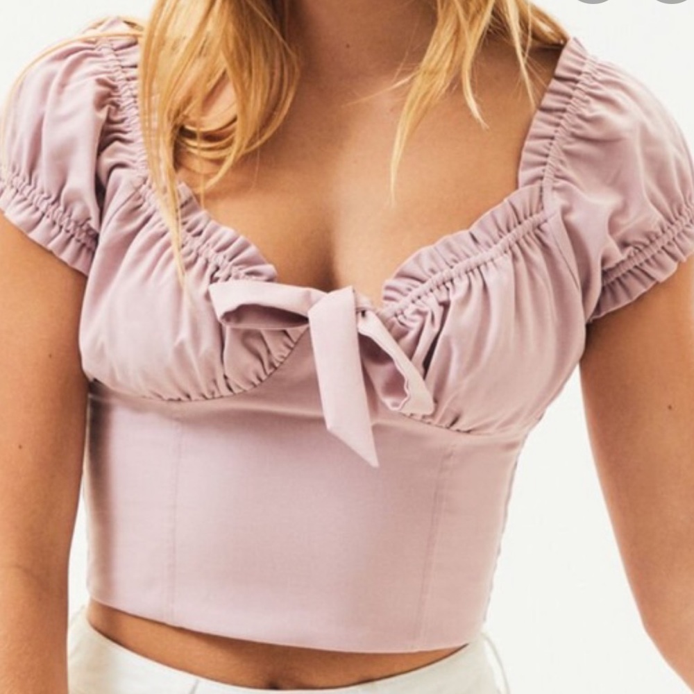 Lottie Moss - PacSun tie front bustier top